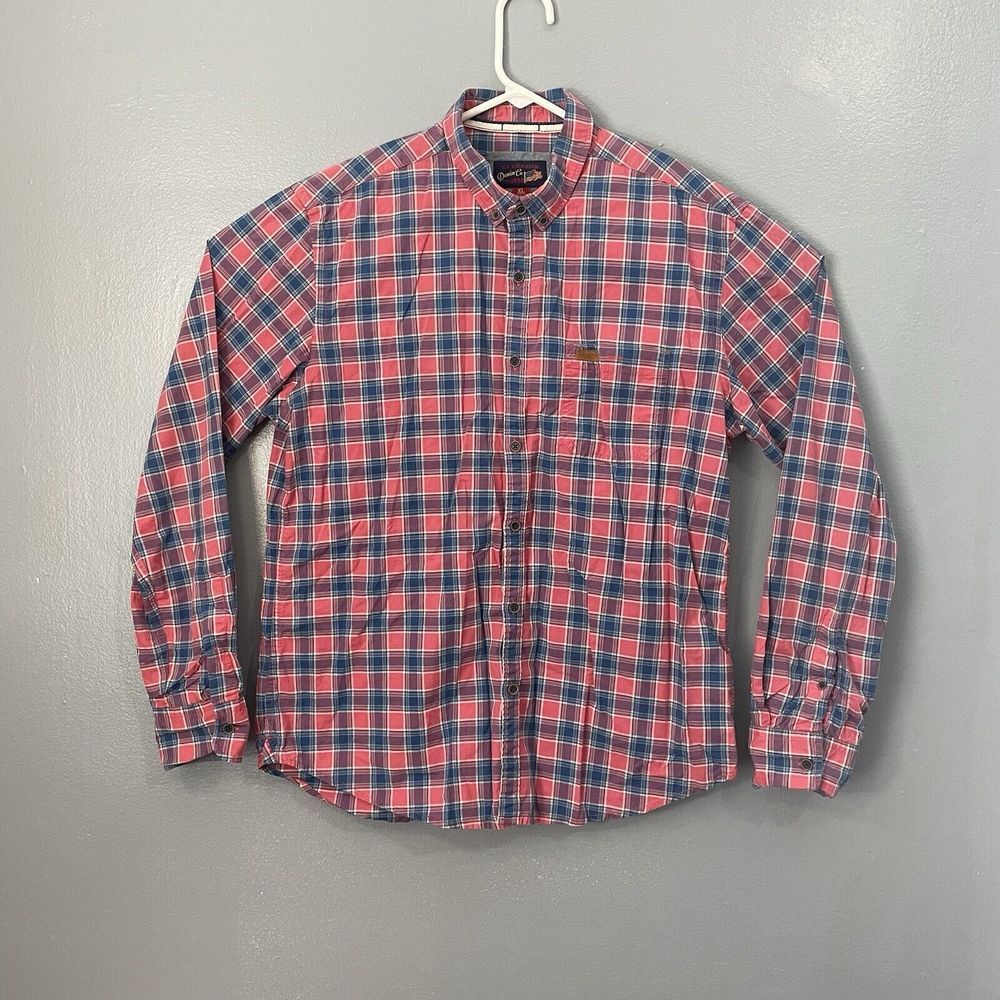 USPA US Polo Assn. Denim Co Shirt Mens XL Long Sleeve Red Plaid Button Up Casual